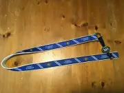NWT YRI D-Ring Belt Canvas Ribbon Mariner Sands CC Preppy Motif M USA