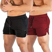 [CEHT] Mens Workout Running Shorts Lightweight Athletic Gym Shorts with Zipper Pockets