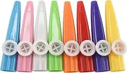 domoi 24 Pieces Plastic Kazoos 8 Colorful Kazoo Musical Instrument, Good for Guitar, Ukulele, Violin, Piano Keyboard, Great Music Lovers (24 Pieces)