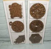 2-Scrapbooking 6 Different Glittery Clocks Mandela Design Laser Cut Kraft Icons