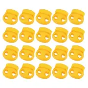 40Pcs 5mm Plastic Cord Locks Double Hole Spring Toggle Stopper, Golden Yellow