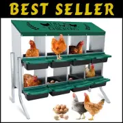 Comfy 8-Hole Chicken Nest Box - Ventilated & Easy to Clean for Egg Collecting