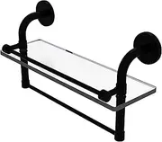 [Allied Brass] RM-1-16TB-GAL Remi Collection 16 Inch Gallery Towel Bar Glass Shelf, Matte Black