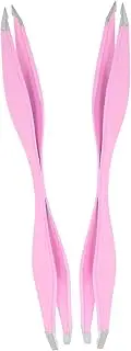 CALLARON 2Pcs Dual Ended Stainless Steel Eyebrow Tweezers Removal Tools for Shaping Grooming Skin Friendly Slant Pointed Tips for Eyebrow Management