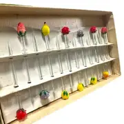 Vintage Czechoslovakian Hand Blown Glass Cocktail Picks by Toscany
