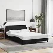 Bed Furniture Bed Frame Without Mattress Black 137x187 cm Double Fabric