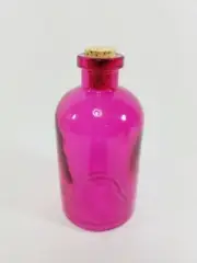 Purple Fuchsia Colored Glass Vintage Style Apothecary Jar Height 5.5 in