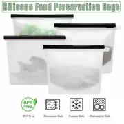 Silicone Food Storage Containers Reusable Bags Zip 'N' Lock Pouch Fresh Sealer