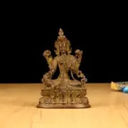 160g Ancient Chinese Handcrafted Brass Exquisite Kwan-yin statues gift 22