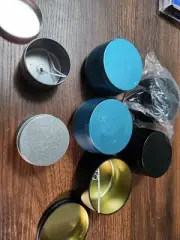 7pack Candle Tins for DIY Candle Making Empty Round Container Jars w/wicks
