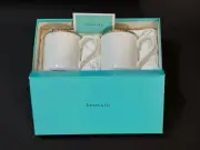 Tiffany & Co. Gold Band Mug Cup W8.5 H9cm 2pcs Set Authentic with Box