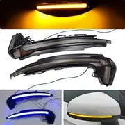 2Pcs LED Dynamic Turn Signal Light Side Rear Mirror Indicator Replacement For A-udi A1 8X 2011-2018 (Yellow)