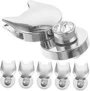 KALLORY Zinc Alloy Bag Clasp Locks 6pcs Cat Design Locks Twisting Turn Locks for Purse Small and Delicate Handbag Locks