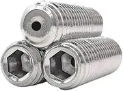 SS304 Stainless Steel Hex Socket Set Hollow Screws Flat Point Grub Screws M2.5-M12 (20,M10 x 30mm, Hole 3.0mm)