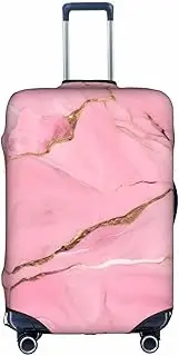 [Pvinnk] Pink Marble Texture Print Protective Luggage Cover Elastic Washable Suitcase Protector Travel Gear Protector, White, X-Large