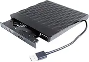 External USB 3.0 DVD/CD Player Dual Layer Burner for HP Dell Acer Asus Acer Lenovo Notebook PC, Portable Pop-up Optical Drive for Windows 7/8/10 Mac OS Laptop & Desktop, Black Waved Pattern