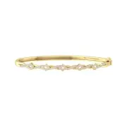 0.5Ct Lab Grown Diamond 10K Yellow Gold Bangle Bracelet 7" Gift for Women 7.15gm