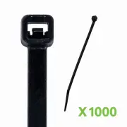 14 Inch Nylon UV Resistant Cable Wire Zip Tie 120 lbs Black 1000 Pack Lot Pcs