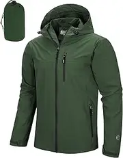 [Outdoor Ventures] Rain Jacket Men's Waterproof Breathable Packable Bicycle Jacket Lightweight Windbreaker for Leisure Hiking Camping