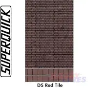 Building Paper RED TILE BRICK D4 1:76 scale OO HO gauge Pack 6 D04 SuperQuick
