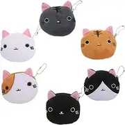 [Healvian] 6Pcs Cute Zipper Wallet Coin Purse for Women for Keys Coins Items Lightweight Travel Accessory Whimsical Design for School Office