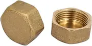 uxcell 3/4BSP Female Thread Brass Hex Head Pipe Caps Cover Fitting 2pcs