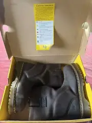 Dr. Martens Air Ware Steel Toe Icon Brown Leather Pull On Boots 7 Ex Wide NWB