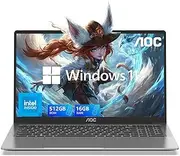 Laptop Computer 15.6" Full HD IPS Display Laptop with N97 Processor(Up to 3.6GHz)Work Laptops 16GB RAM 512GB SSD Windows 11 Laptop Business Computer Light&Thin, Metal Shell, Webcam, Type-C, USB3.2