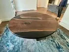 54" Epoxy Wooden Dining Round Table Top / Epoxy Center Table Top Decor