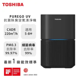 【TOSHIBA 東芝】等離子智能抑菌空氣清淨機 CAF-W116XTW+UV抗菌除臭空氣清淨機(獨家旗艦大+小超值組)