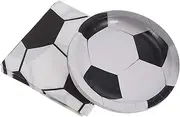 40pcs Soccer Birthday Party Tableware Disposable Plates and Napkins for Sports Theme Celebrations
