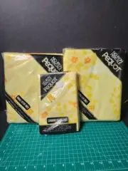 VTG Pequot Percale Double Sheet SET BUTTERFLY Yellow Orange FITTED,FLAT, CASES G