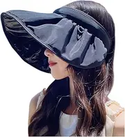 [XYX] Women's Sun Visor Foldable Sun Hat Wide Brim Summer UV Protection Beach Hat