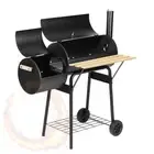 Grillz 2-in-1 Offset BBQ Smoker Black