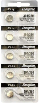 5PC Energizer 394 380 Silver Oxide Battery 1.55V Coin Cells SR936SW SR936