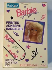 1992 Kidcare Barbie Adhesive Bandage Band-Aids Box of 27 Made In USA