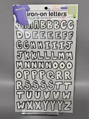 Dritz Iron-On Letters 15360 White With Black Outline 7/8" Soft Flock