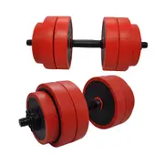 25kg Dumbbell Weight Set - 45cm Barbell Bar - Rubber Coated Iron Weight Plates