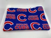 Chicago Cubs Double Sided Cotton Zipper Pouch Lined 5"x8" Handmade *New MLB