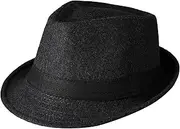[OhMill] Men's Jazz Hat Cap Winter Fedora Hat Retro British Gentleman Hat Classic Bowler Hat Short Brim for Formal Occasions