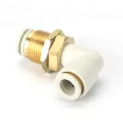 A● SMC KQ2LE04-00 Bulkhead Union Elbow,90 Deg,4Mm,Tube New