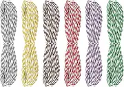 Mayplous 6 Bundles x 10 Meters Multicolor Cotton Twine String Decorative Cord 2mm Diameter