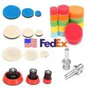 29X 1/2/3" Polishing Pad Wool Pad Microfiber Buffing Pad M14 Thread Backing Pad