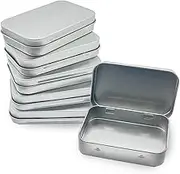 Mini Portable Metal Hinge Tin Box Containers Set of 6 with Lid for Home Storage - Durable and Smooth Design for Pills, Candy, Tea, Herbs, Seeds - Travel-Friendly Storage Kit