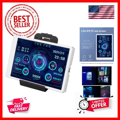 Computer Temp Monitor, 3.5Inch Mini USB C PC Temperature Display CPU Data Mon...