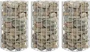 Raised Garden Bed Set of 3, Elevated Planter Box Plant Container Circular Gabion 3 pcs Galvanised Steel 脴30x50 cm
