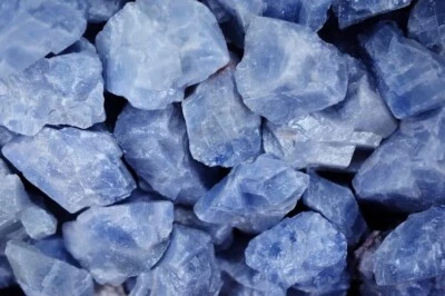 11 lbs Blue Calcite Rough Stones - Natural Crystal Mineral Rock Tumbling (Mada)