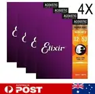 4PCS Elixir Acoustic Guitar Strings Phosphor Bronze 6 Strings Light 12-53 16052