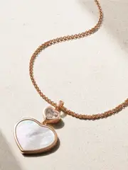[Chopard] Chopard - Happy Hearts 18-karat Rose Gold, Mother-of-pearl And Diamond Necklace - One size One size Gold