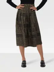 Black & Yellow Wool Checkered Skirt